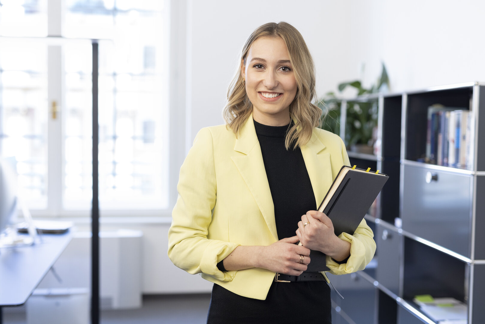 Industry focus on real estate staff, woman in the office