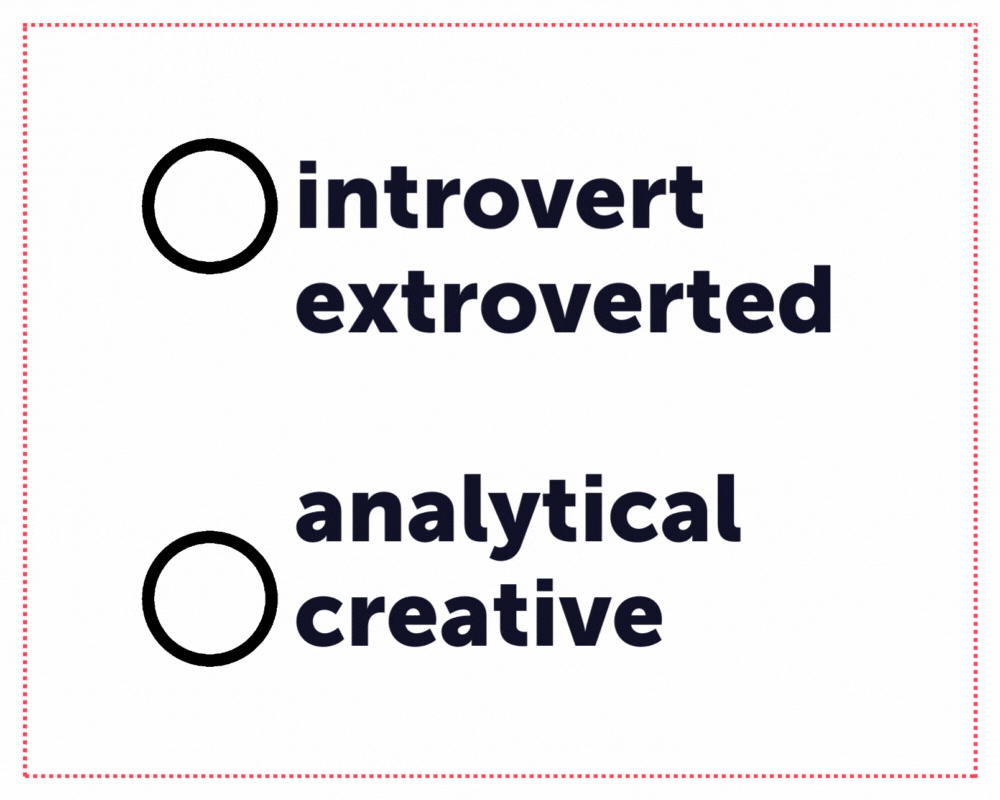 introvert extrovert analytical creative Behavioral profile analysi