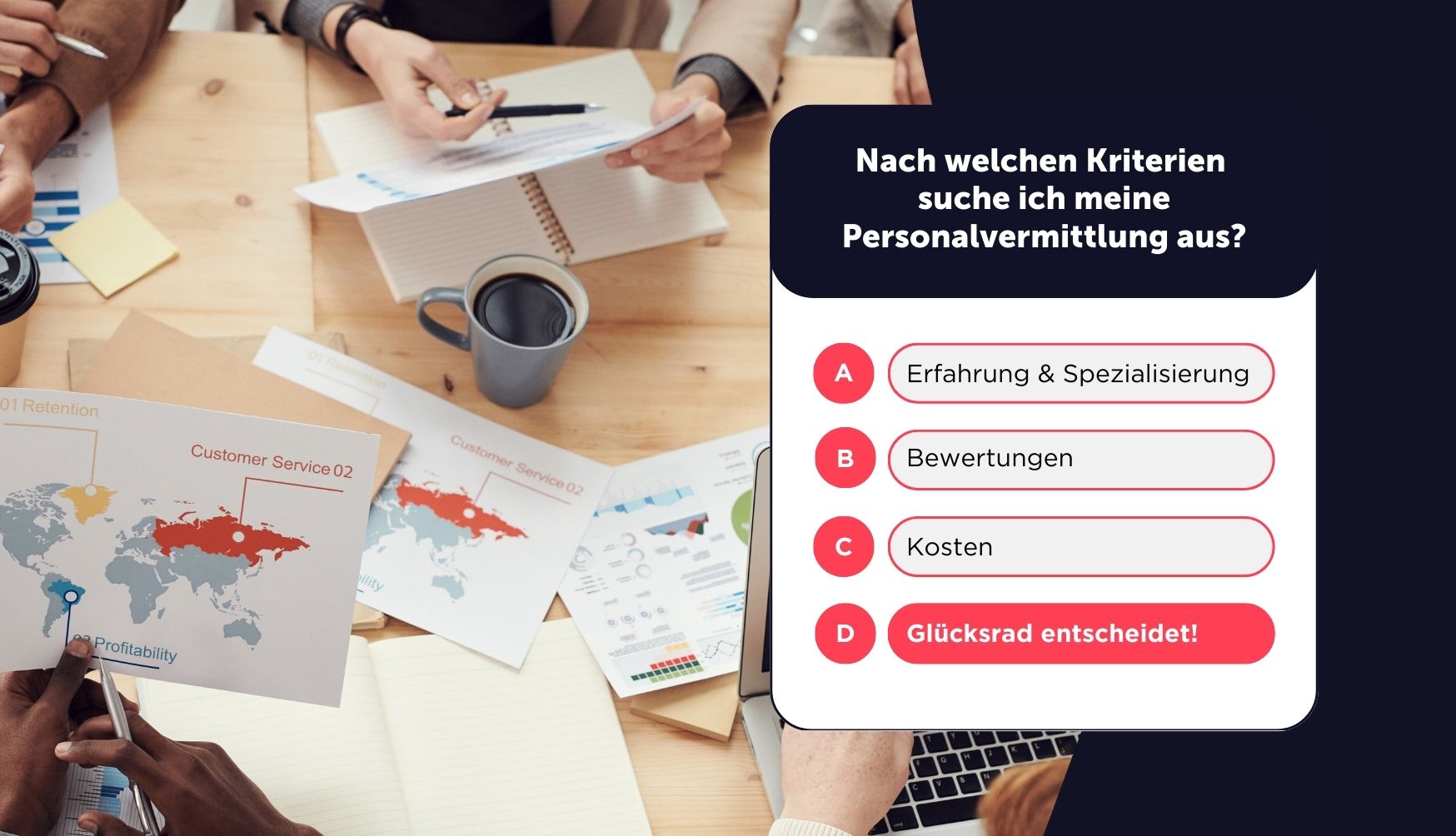 Welche Personalvermittlung beauftragen, multiple choice