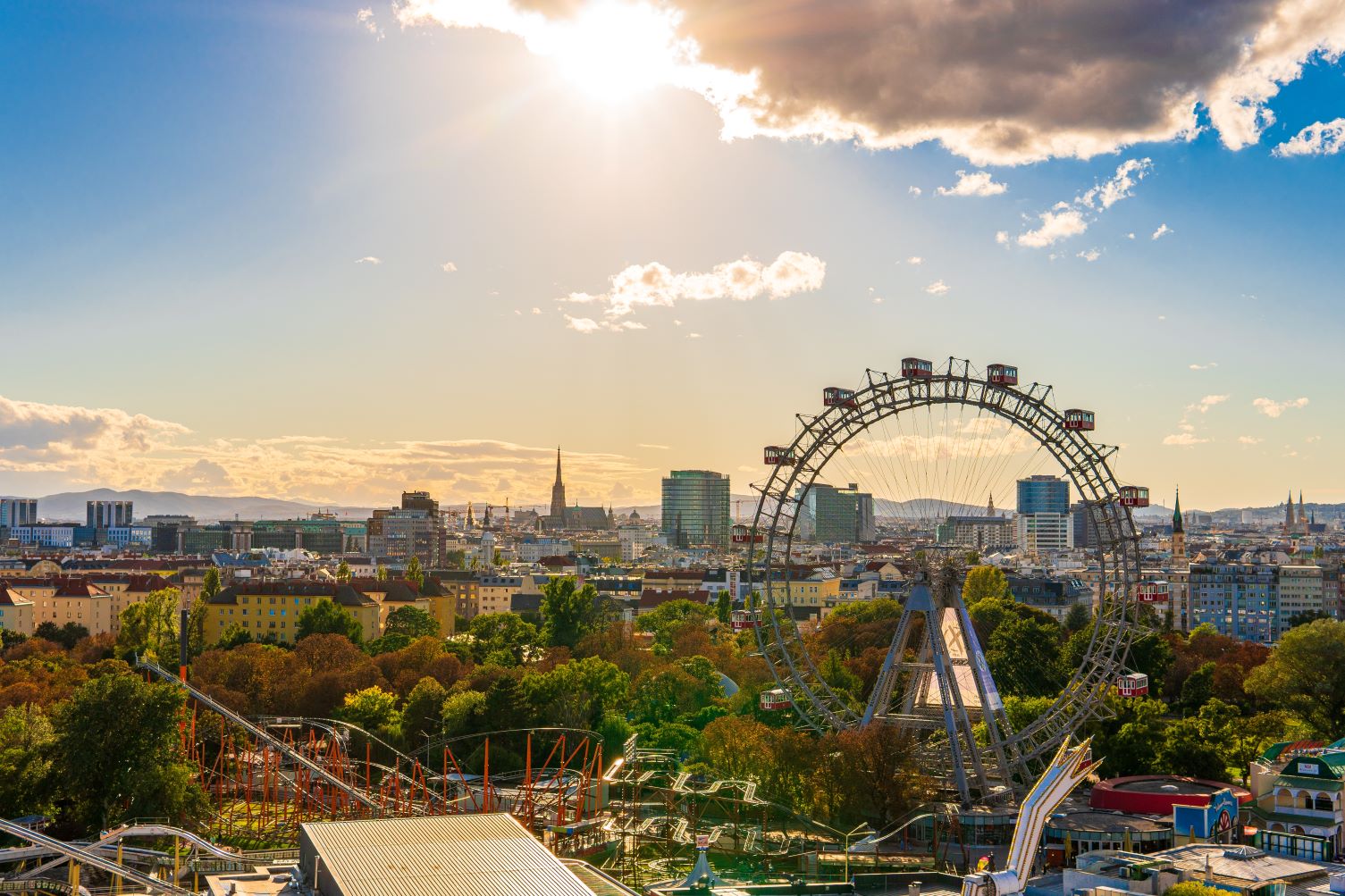 Blick über Wien Riesenrad 8 Gründe zum Leben und Arbeiten