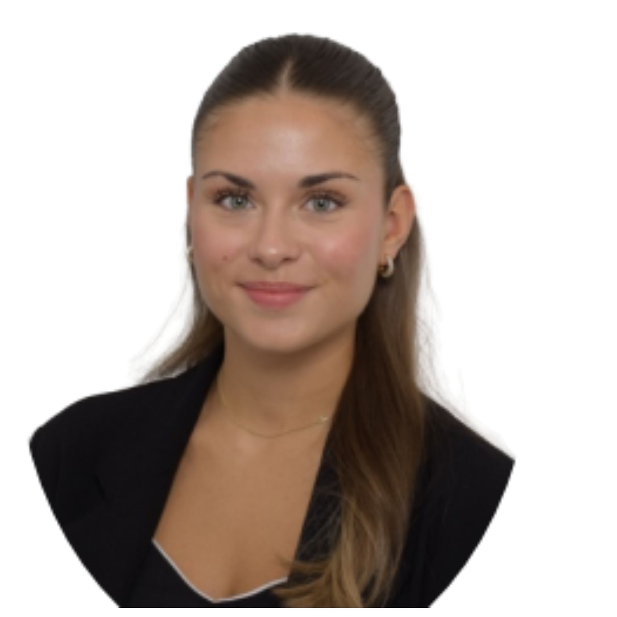 Schulmeister Assistentin Emma Black lächelt